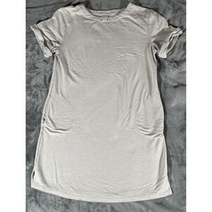 Chico's Zenergy Dress Womens 1 Gray T-Shirt Short‎ Shift Pockets Stretch Jersey
